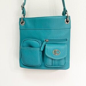Crossbody bag Turquoise with Silver Accent